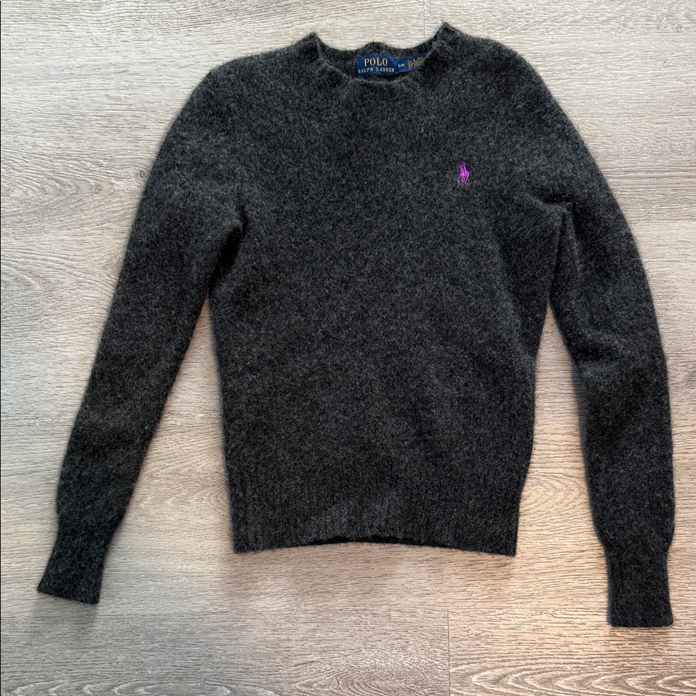 Polo Ralph Lauren Gray Sweater with Pink Logo